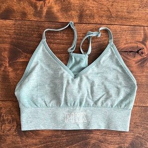 VS PINK SPORT- V-neck Seamless Lightly Lined Sports Bra
